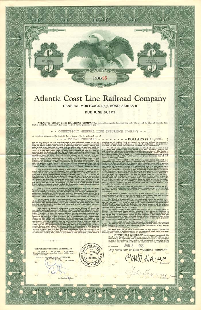 Atlantic Coast Line Railroad Co. - Bond